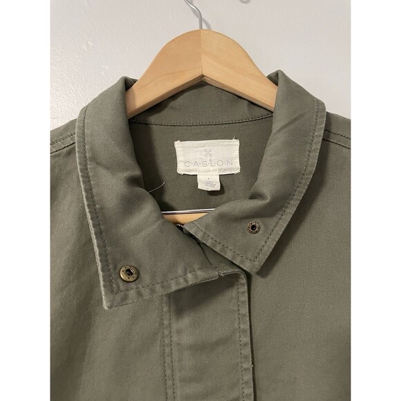 Caslon Nordstrom Women's Jacket Olive Green Utility Military Cargo S - Picture 2 of 9